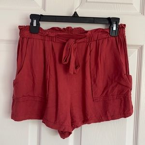 Coral ANIA paperbag tie shorts, size M
